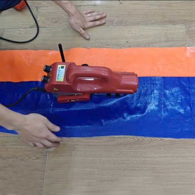 Hướng dẫn hàn bạt dứa, hàn bạt 2 da xanh cam bằng model JIT800